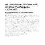 kbc whatsapp lottery number check